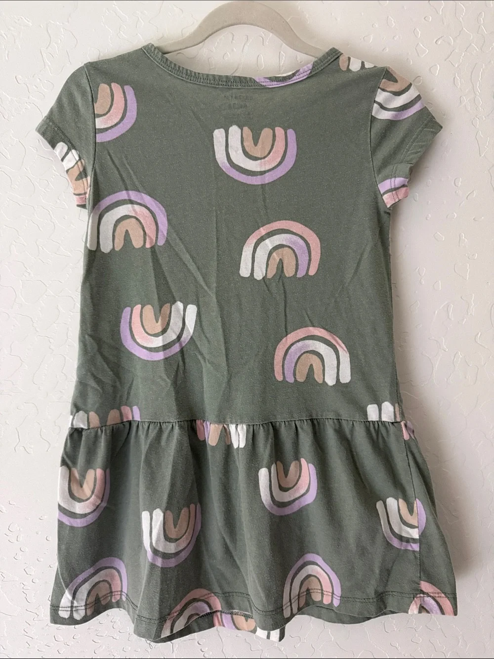 🌈 Carter's Olive Green Rainbow Dress - Size 5T